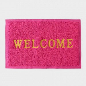 Коврик придверный Доляна Welcome, с окантовкой, 38?58 см, цвет розовый