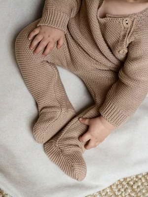 Комплект вязанный детский штанишки с кофточкой Pure Love Set, демисезонный, бежевый