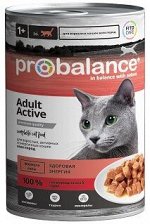ProBalance Active Корм консервированный для активных кошек, 415 гр 1/12