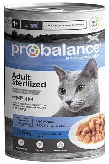 ProBalance Sterilized Корм консервированный для стерилиз.кошек/кастр. котов, 415 гр 1/12