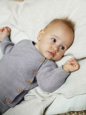 Комплект вязанный детский штанишки с кофточкой Pure Love Set, демисезонный, серый