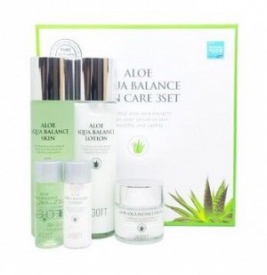 JIGOTT ALOE AQUA BALANCE SKIN CARE Набор для лица с Алоэ 3SET