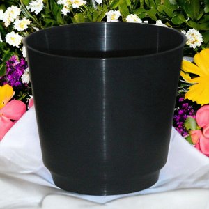 Горшок для рассады 3,5 л черный, многоразовый, пластик