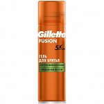 Gillette гель для бритья Fusion для чувствительной кожи с миндальным маслом, 200мл