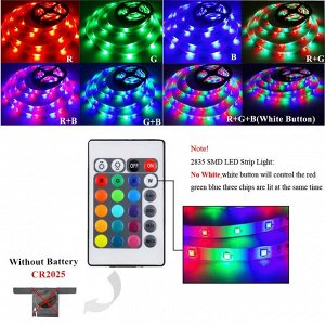 Светодиодная лента LED RGB мультиколор с пультом ДУ длинна 3М, влагозащита IP65