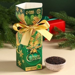 Чай чёрный «С Новым годом» с мятой, в коробке конфете. 100 г.
