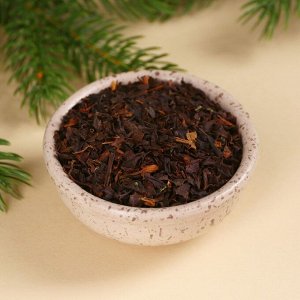Чай новогодний чёрный «Счастливого Нового года» с европодвесом, вкус: ваниль и карамель, 50 г.