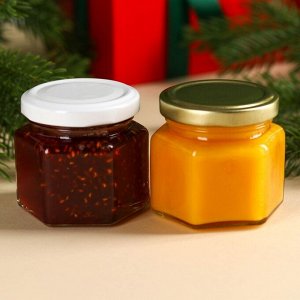 Подарочный набор «Тепла и уюта»: крем-мёд с апельсином 120 г., варенье с малиной 100 мл.