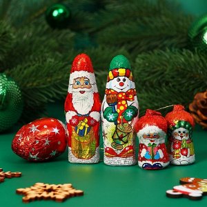 Новогодний набор "Дед Мороз, Снеговик, Шишка", 81 г