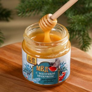 Подарочный набор мёд «Пусть сказка придёт»: алтайский мёд с маточным молоком 240 г., ягодно-травяной чай с малиной 50 г., ложка для мёда