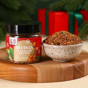 Подарочный набор «Крепкого здоровья»: алтайский мёд с пыльцой 240 г., ягодно-травяной чай с облепихой 50 г., ложка для мёда