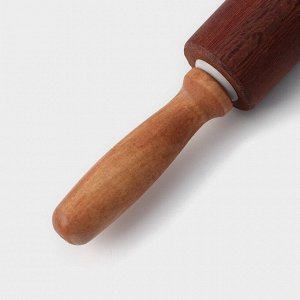 Скалка деревянная Magistro, 43?4 см, вращающаяся, с фигурными ручками, акация