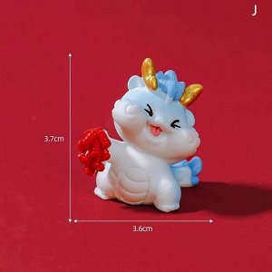 Дракон с петардами мини-фигурка 3,7*3,6см, цв голубой