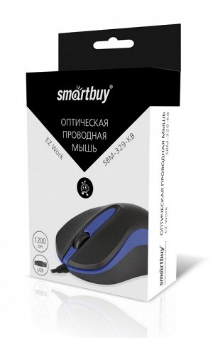 Мышь проводная Smartbuy ONE 329 черно-синяя (SBM-329-KB)