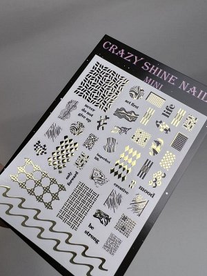 Слайдер CRAZY SHINE NAILS mini foil Золотые Узоры №3025