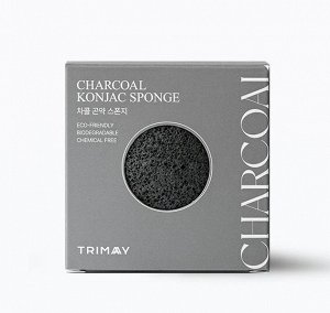 Trimay Спонж-конняку с древесным углём Charcoal Konjac Sponge