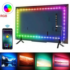 Светодиодная лента LED RGB мультиколор с пультом ДУ и BT управлением через смартфон 5М, IP65