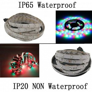 Светодиодная лента LED RGB мультиколор с пультом ДУ и BT управлением через смартфон 5М, IP65