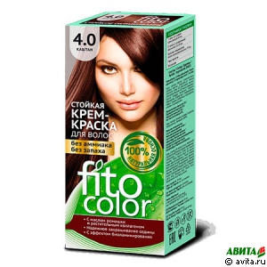 Стойкая крем-краска для волос Fitocolor 115 мл, тон 4.0 каштан