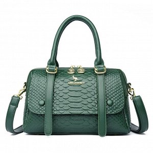 Женская повседневная сумка из эко кожи со скрытым карманом, цвет зеленый