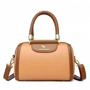Женская повседневная сумка из эко кожи с перфорацией, цвет персиковый
