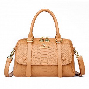 Женская повседневная сумка из эко кожи со скрытым карманом, цвет бледно-оранжевый