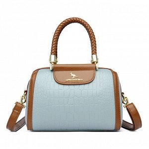 Женская повседневная сумка из эко кожи с перфорацией, цвет голубой