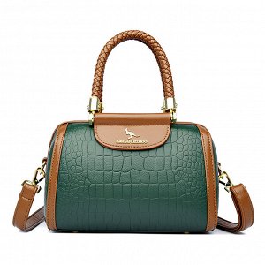 Женская повседневная сумка из эко кожи с перфорацией, цвет зеленый