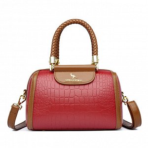 Женская повседневная сумка из эко кожи с перфорацией, цвет красный
