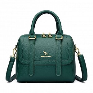 Женская повседневная сумка из эко кожи с перфорацией и брелоком, цвет зеленый