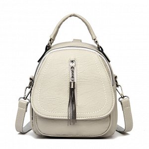 Женский рюкзак из эко кожи, рюкзак-сумка с металлическим пуллером, цвет белый