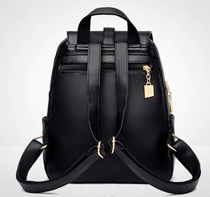 Женский вместительный рюкзак из эко кожи, цвет черный