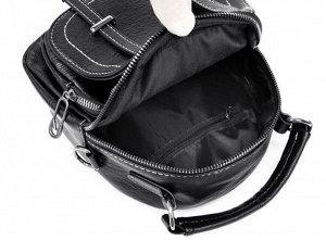 Женский рюкзак из эко кожи, рюкзак-сумка с декоративными пряжками, цвет черный