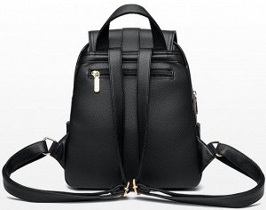 Женский повседневный рюкзак из эко кожи, с клепкой на верхнем клапане, цвет светло-серый