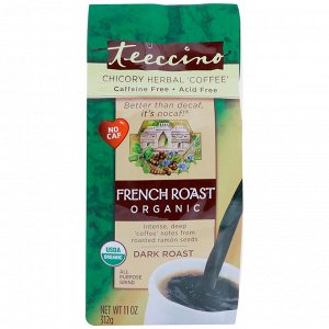 Teeccino, Органический французской обжарки, сильной обжарки, без кофеина, 312 г (11 унций)