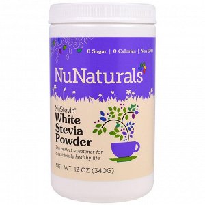 NuNaturals, NuStevia Белый порошок стевии, 12 унций (340 г)