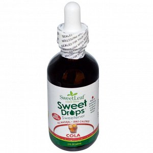 Wisdom Natural, Жидкая стевия SweetLeaf, подсластитель, кола, 2 жидких унции (60 мл)