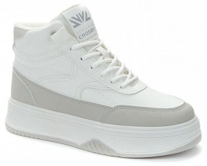 Белый/св.серый иск.кожа женские ботинки (О-З 2023)