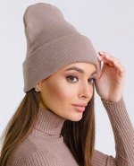 Шапка женская цвет кофе с молоком