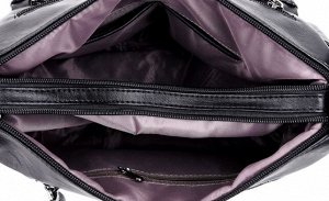 Женская сумка почтальонка из эко кожи, с большими отделениями и декоративными строчками, цвет фиолетовый