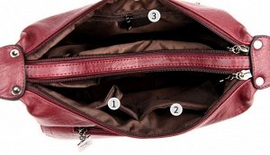 Женская мягкая сумка почтальонка из эко кожи с широким ремешком, цвет винный