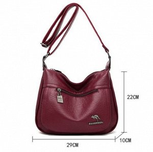 Женская мягкая сумка почтальонка из эко кожи с широким ремешком, цвет серый