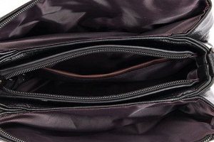 Женская сумка почтальонка из эко кожи с двумя ремешками и декоративным пуллером, цвет светло-серый