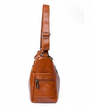 Женская мягкая сумка почтальонка из эко кожи, с ремешком и боковыми карманами, цвет темно-синий