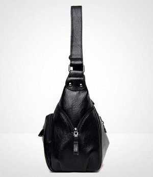 Женская мягкая сумка почтальонка из эко кожи, с широким ремешком и накладным карманом, цвет морской волны