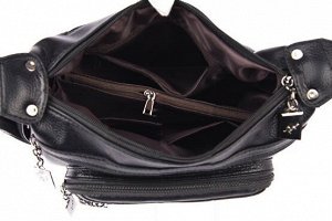 Женская мягкая сумка почтальонка из эко кожи, с широким ремешком и декоративными металлическими пуллерами, цвет желто-коричневый