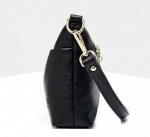 Женская мягкая сумка почтальонка из эко кожи, с боковым карманом и металлическими пуллерами, цвет серый
