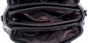 Женская повседневная сумка из эко кожи, с боковым карманом и складками, цвет серый