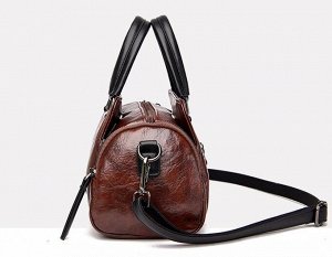 Женская повседневная сумка из эко кожи с боковыми карманами, цвет черный