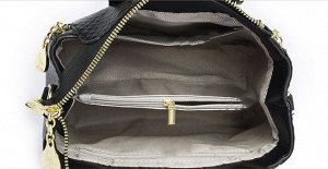 Женская повседневная сумка из эко кожи с декоративными молниями, цвет телесно-бежевый